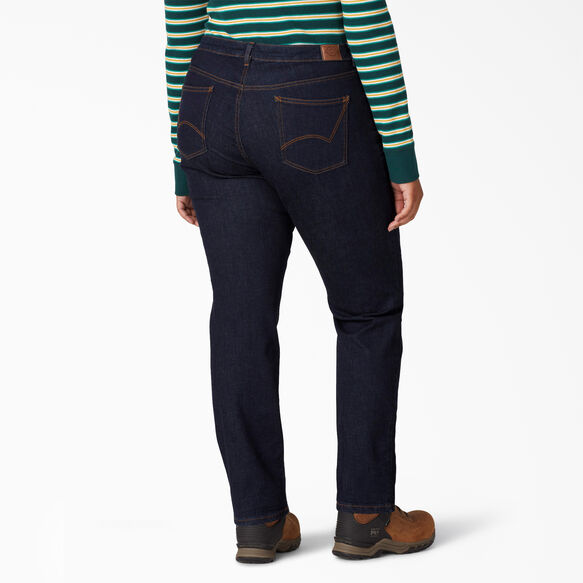 Women&#39;s Perfect Shape Plus Straight Leg Stretch Denim Jeans - Rinsed Indigo Blue &#40;RNB&#41;