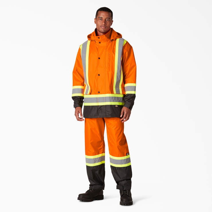 Hi Vis 2-Piece Safety Rain Suit - ANSI Orange (AO) image number 1