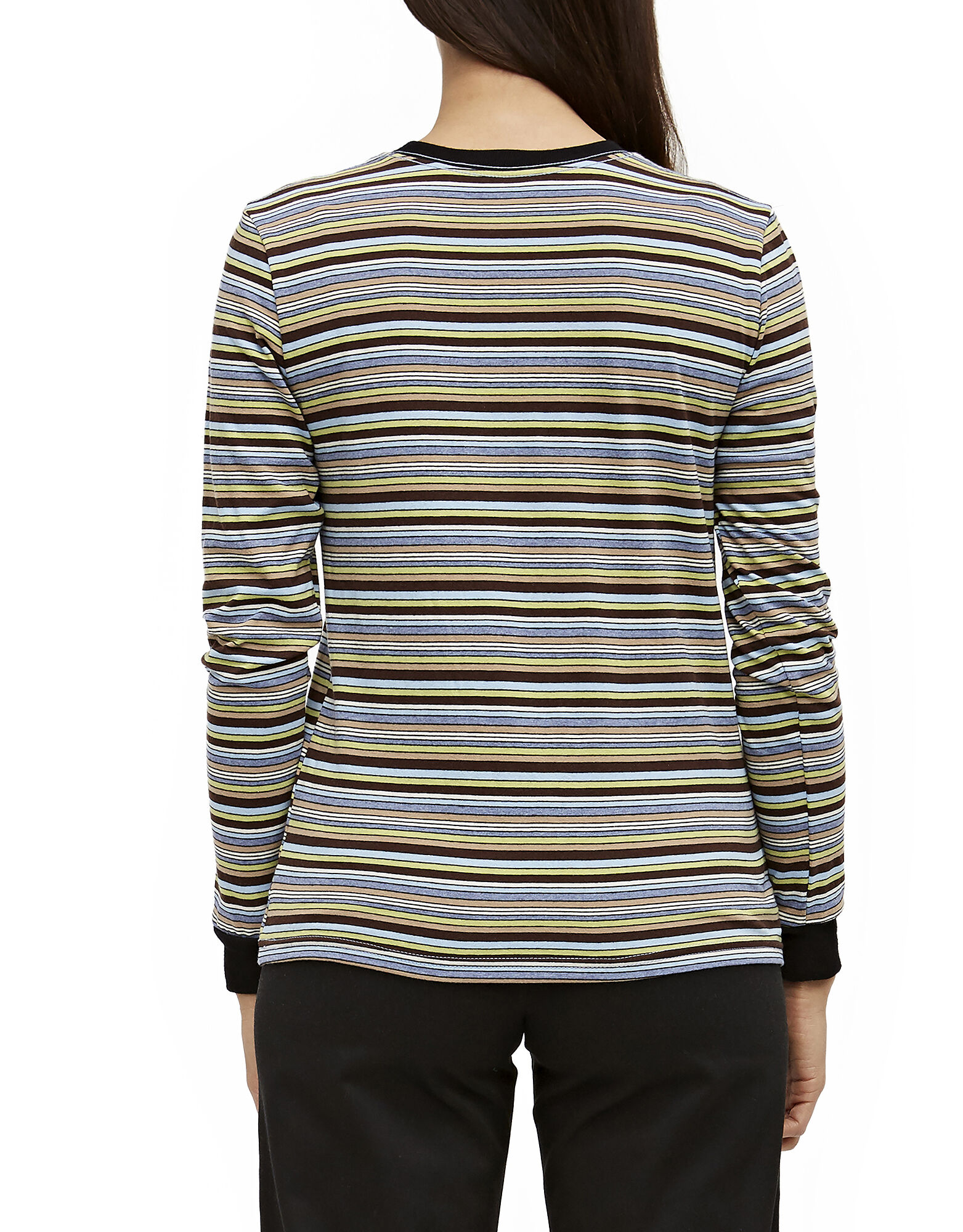 black and green striped long sleeve