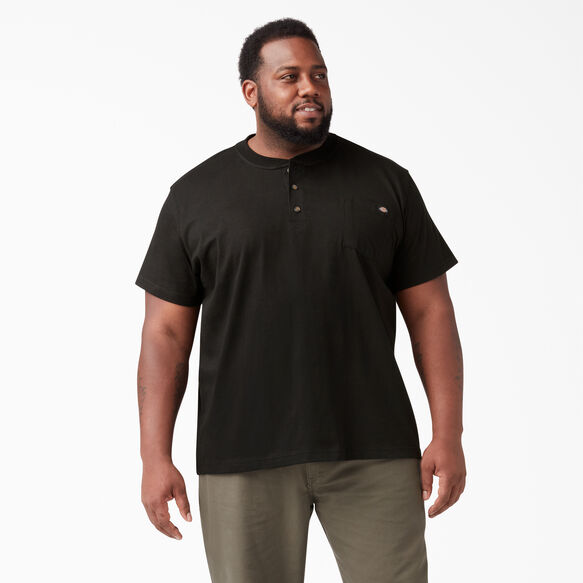 Short Sleeve Heavyweight Henley T-Shirt - Black &#40;BK&#41;