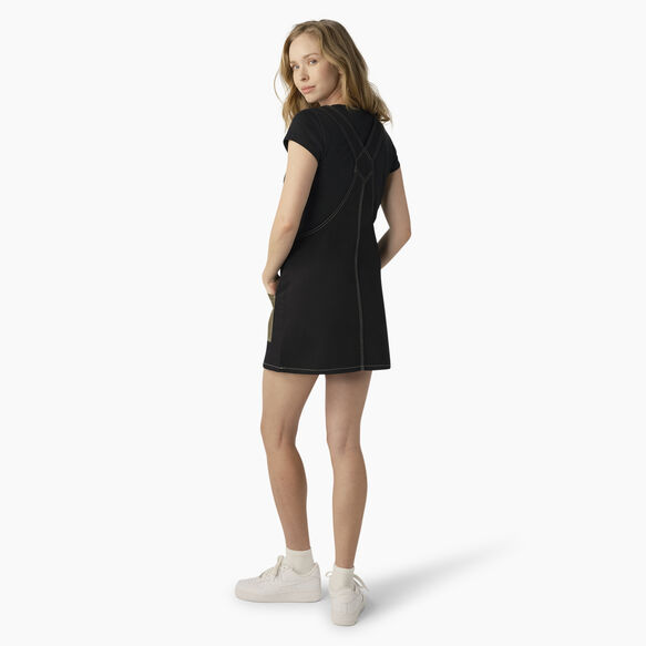 Women&#39;s Colorblock Bib Overall Dress - Military/Black Color Block &#40;MCK&#41;