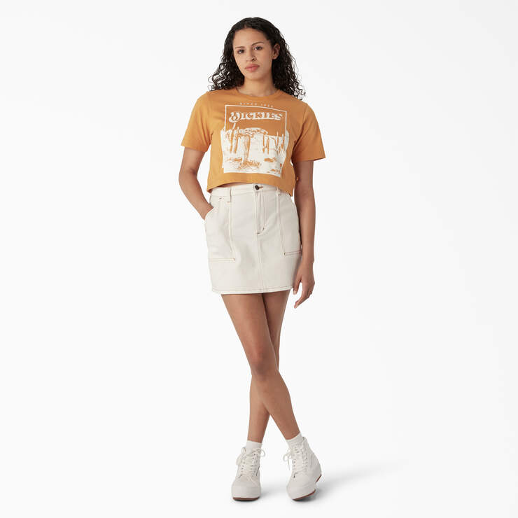 Women's Desert Graphic Cropped T-Shirt - Nugget (NG2) image number 4