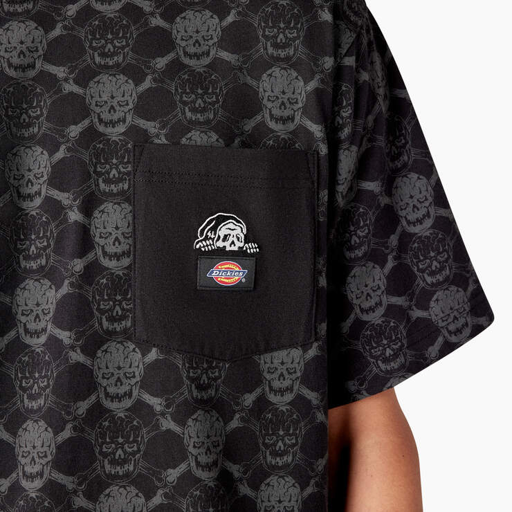 Dickies x Lurking Class T-Shirt - Black Skull Print (FPL) image number 7