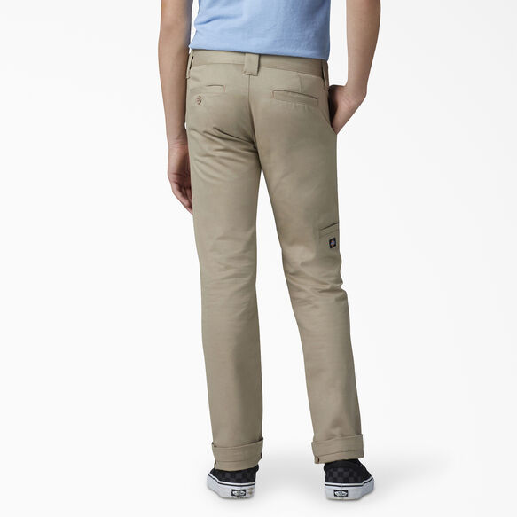 Boys&#39; FLEX Skinny Fit Double Knee Pants, 4-20 - Desert Sand &#40;DS&#41;