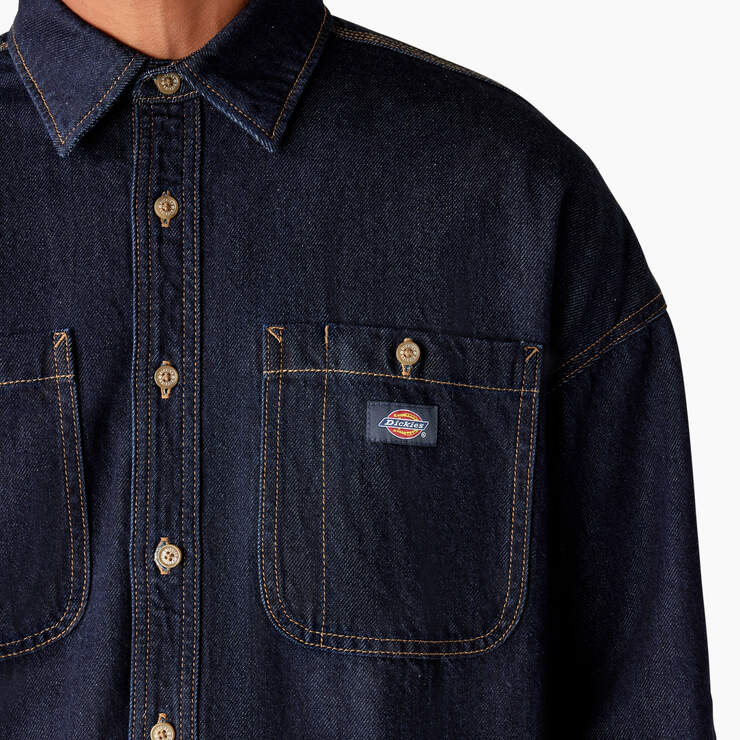 Houston Denim Shirt - Rinsed Indigo Blue (RNB) image number 5