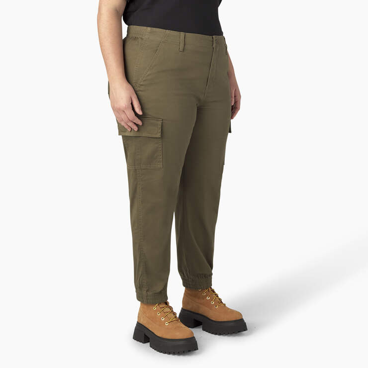 Women's Plus High Rise Fit Cargo Pants - Military Green (ML) image number 4