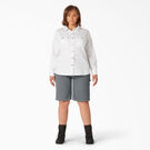 Women&#39;s Plus Long Sleeve Roll-Tab Work Shirt - White &#40;WH&#41;