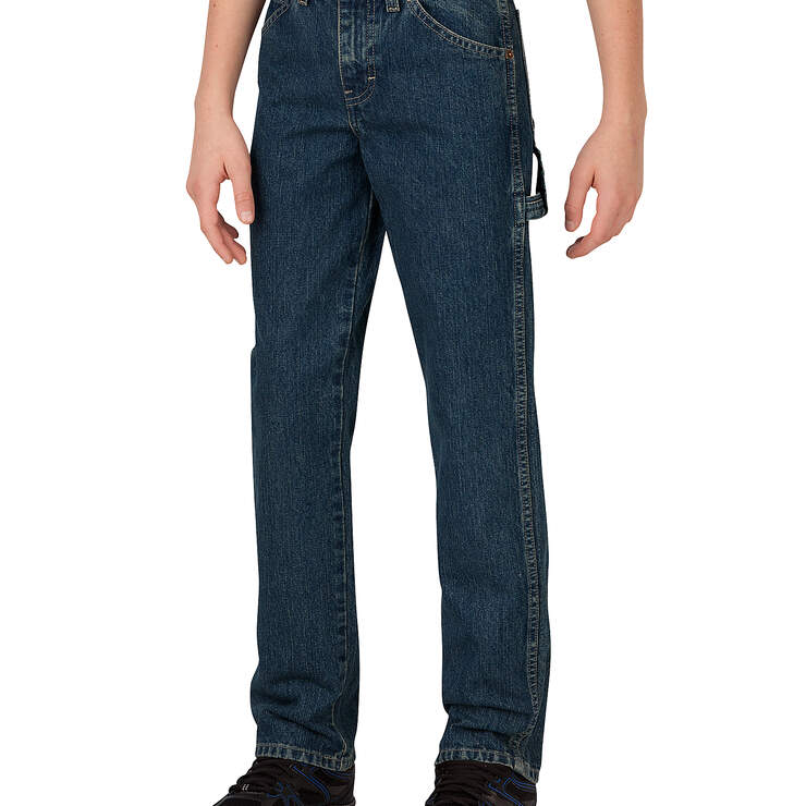 Boys' Relaxed Fit Straight Leg Denim Carpenter Jeans, 8-20 - Heritage Tinted Khaki (THK) image number 1