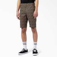 Silver Firs Slim Fit Shorts, 11" - Leopard Print (LPT)