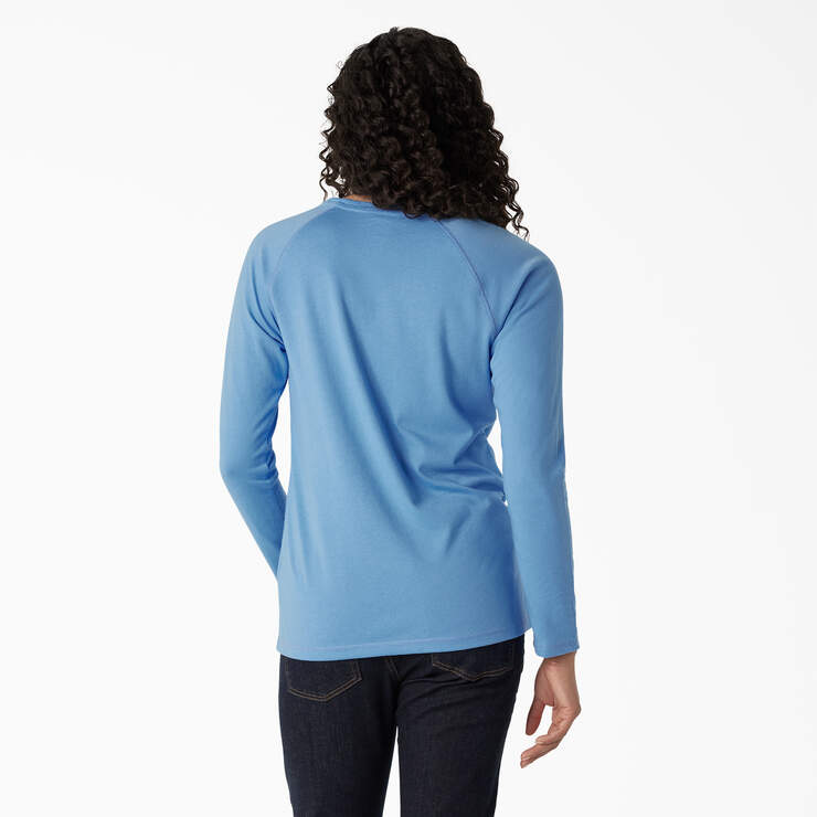 Women's Cooling Long Sleeve Pocket T-Shirt - Azure Blue (AB2) image number 2