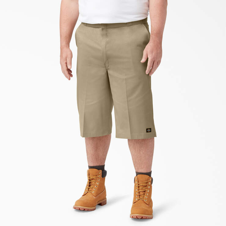 Loose Fit Multi-Use Pocket Work Shorts, 15" - Khaki (KH) image number 4
