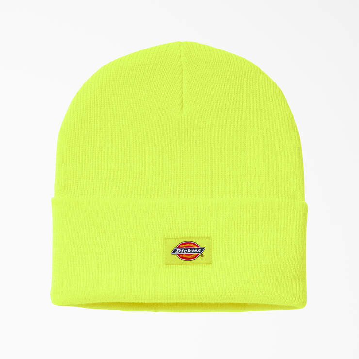 Cuffed Knit Beanie - Neon Yellow (EW) image number 1