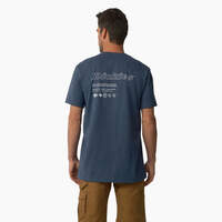 United By Work Graphic Pocket T-Shirt - Denim Blue (D25)