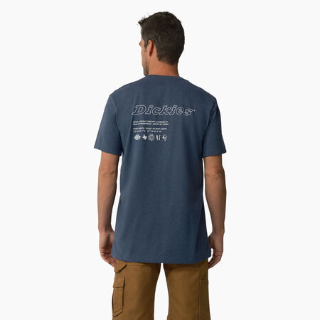 United By Work Graphic T-Shirt - Denim Blue &#40;D25&#41;