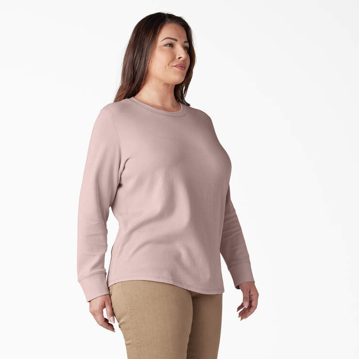 Women's Plus Long Sleeve Thermal Shirt - Peach Whip (P2W) image number 4