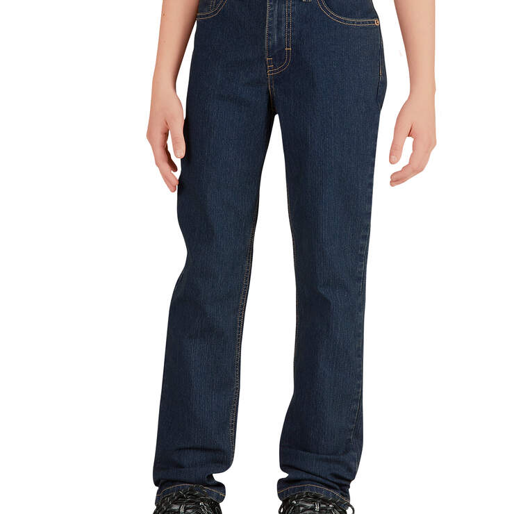 Boys' Flex Slim Fit Skinny Leg 5-Pocket Denim Jeans, 4-7 - Stonewashed Medium Blue (MNT) image number 1