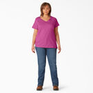 Women&#39;s Plus Short Sleeve V-Neck T-Shirt - Festival Fuchsia &#40;F2F&#41;