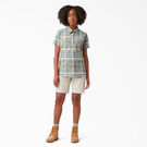 Women&#39;s Cooling Short Sleeve Work Shirt - Green Plaid &#40;1PR&#41;