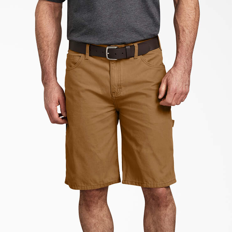 Relaxed Fit Duck Carpenter Shorts, 11" - Rinsed Brown Duck (RBD) image number 4