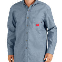 Flame-Resistant Long Sleeve Chambray Shirt - Blue Chambray (BU)