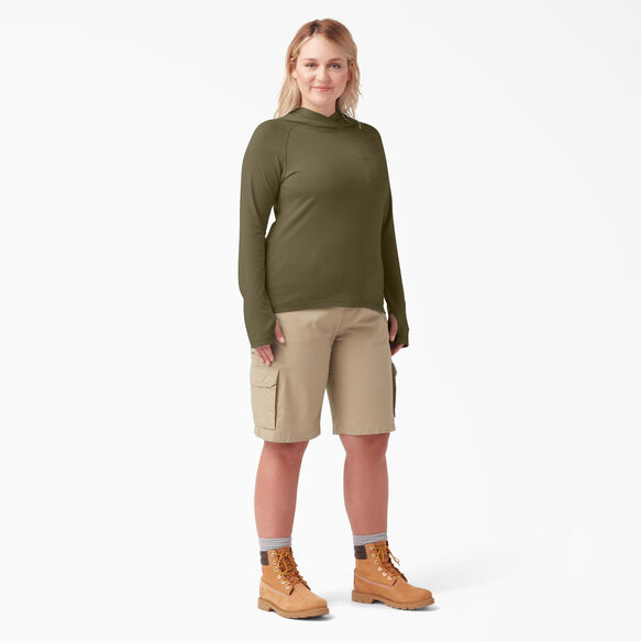 Women&#39;s Plus Cooling Performance Sun Shirt - Military Green Heather &#40;MLD&#41;