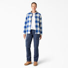 Women&rsquo;s Flannel Hooded Shirt Jacket - Surf Blue Campside Plaid &#40;A1L&#41;