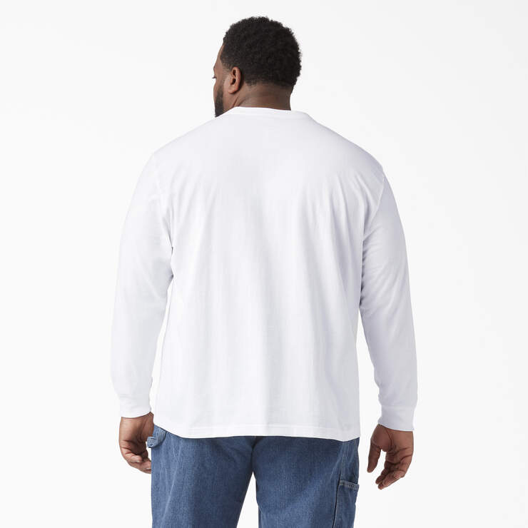 Heavyweight Long Sleeve Henley T-Shirt - White (WH) image number 4