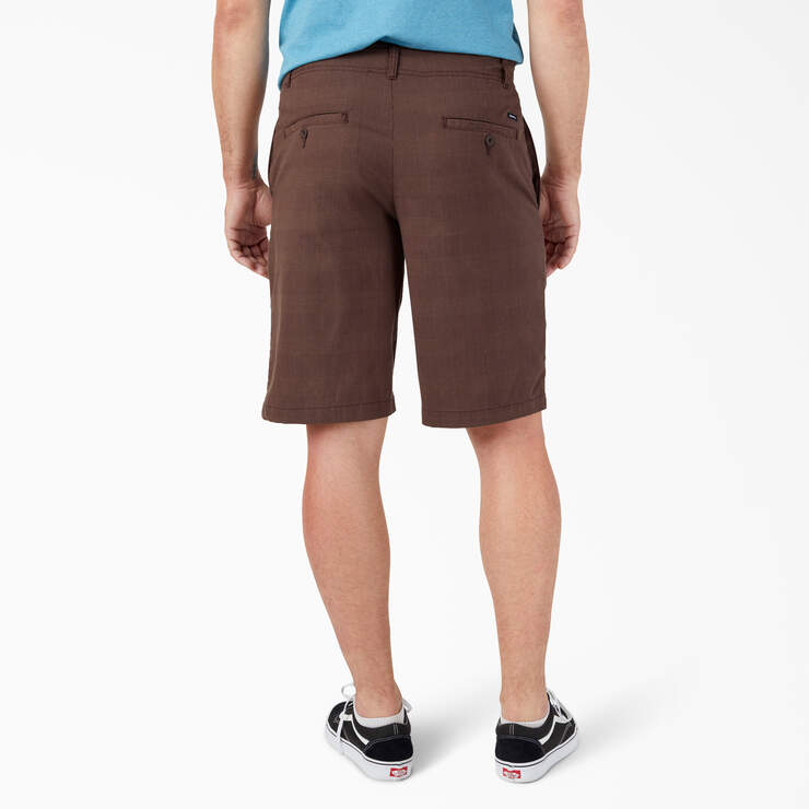 Dickies X-Series Active Waist Plaid Shorts, 11" - Chocolate Brown Plaid (PCB) image number 2