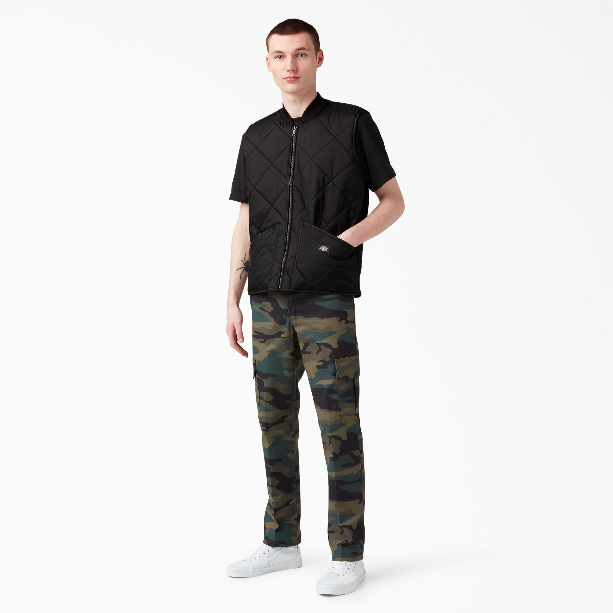 COOTIE ”Padded Trucker Vest” COOTIE ”Padded Trucker Vest” Mens Quilted Lined Casual