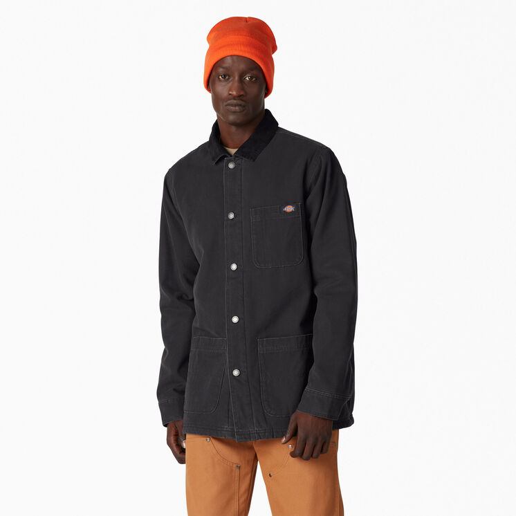 Stonewashed Duck Lined Chore Coat - Stonewashed Black &#40;SBK&#41;