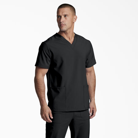 Unisex EDS Essentials V-Neck Scrub Top - Black &#40;BLK&#41;