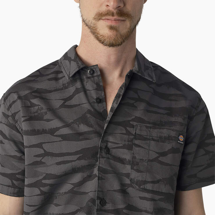 Dickies Skateboarding Cooling Relaxed Fit Shirt - Black Tonal Concrete Camo (BNC) image number 5