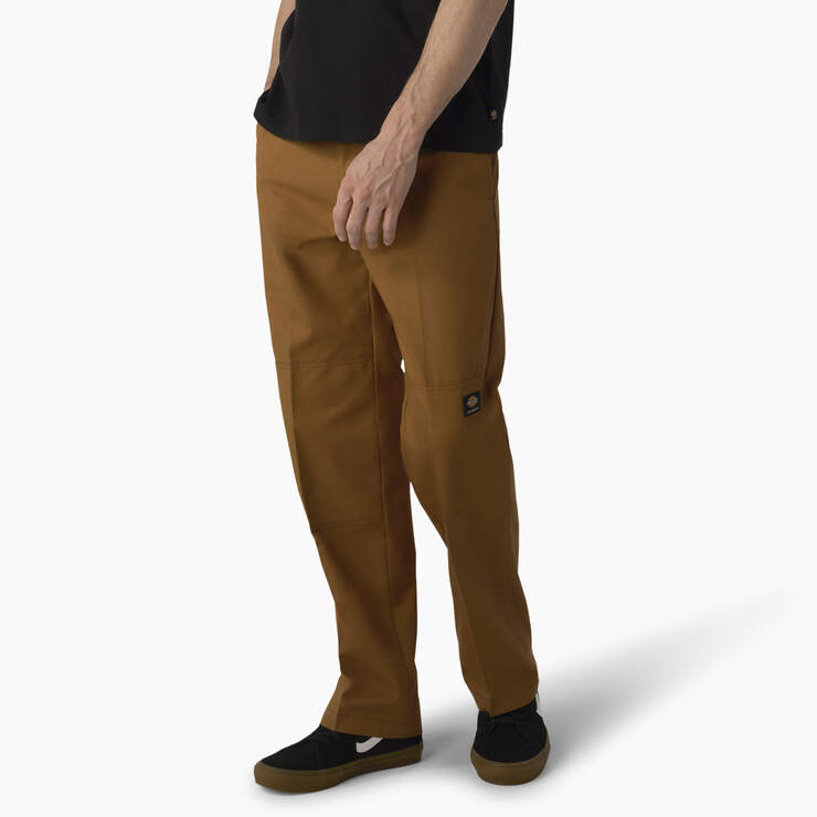 Dickies Skateboarding Regular Fit Double Knee Pants - Brown Duck w/ Contrast Stitch (HWC) image number 3
