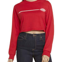 Dickies Girl Juniors' Vintage Stamp Cropped T-Shirt - Red (RD)