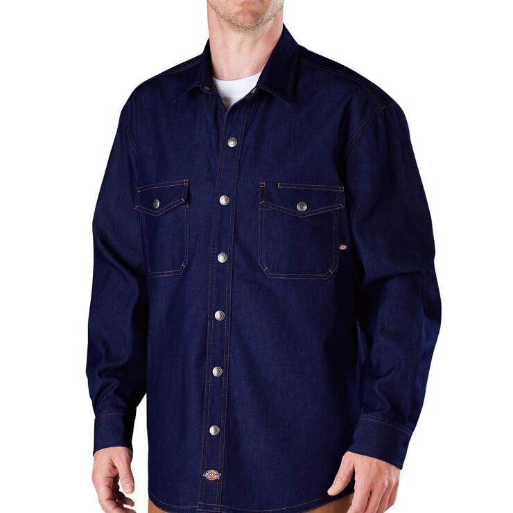 Long Sleeve Denim Welder Shirt - Indigo Blue (NB) image number 1