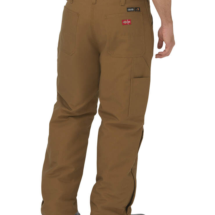 Flame-Resistant Relaxed Fit Straight Leg Insulated Duck Pants - Brown Duck (BD) image number 2