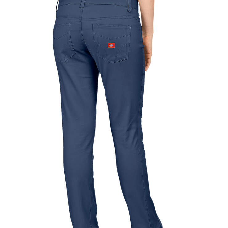 Dickies Girl Juniors' Classic Fit Skinny Leg 5-Pocket Pants - Navy Blue (NVY) image number 2