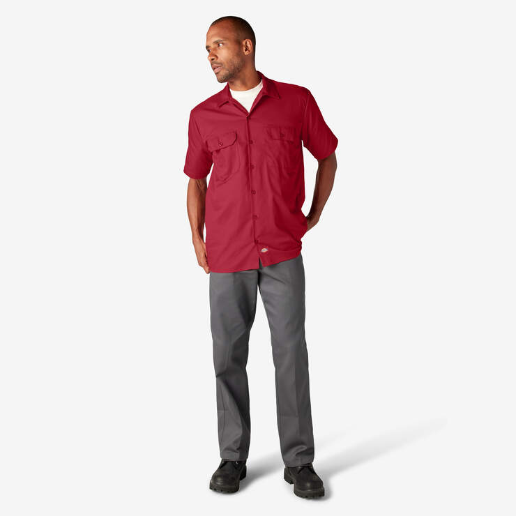 Short Sleeve Work Shirt - English Red (ER) image number 5