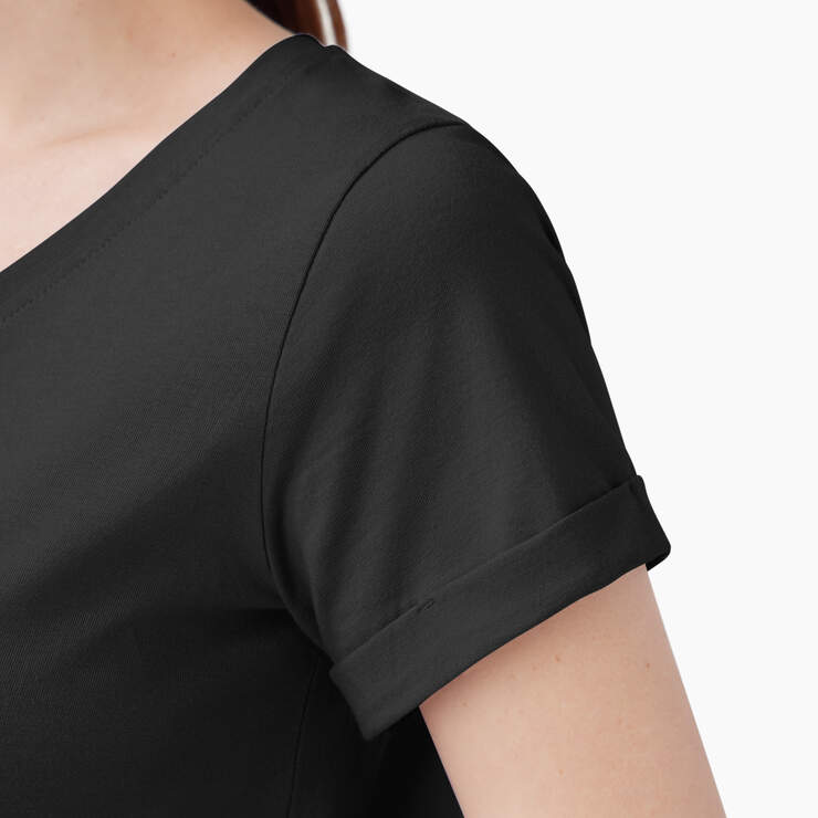 Women’s V-Neck T-Shirt - Black (KBK) image number 8