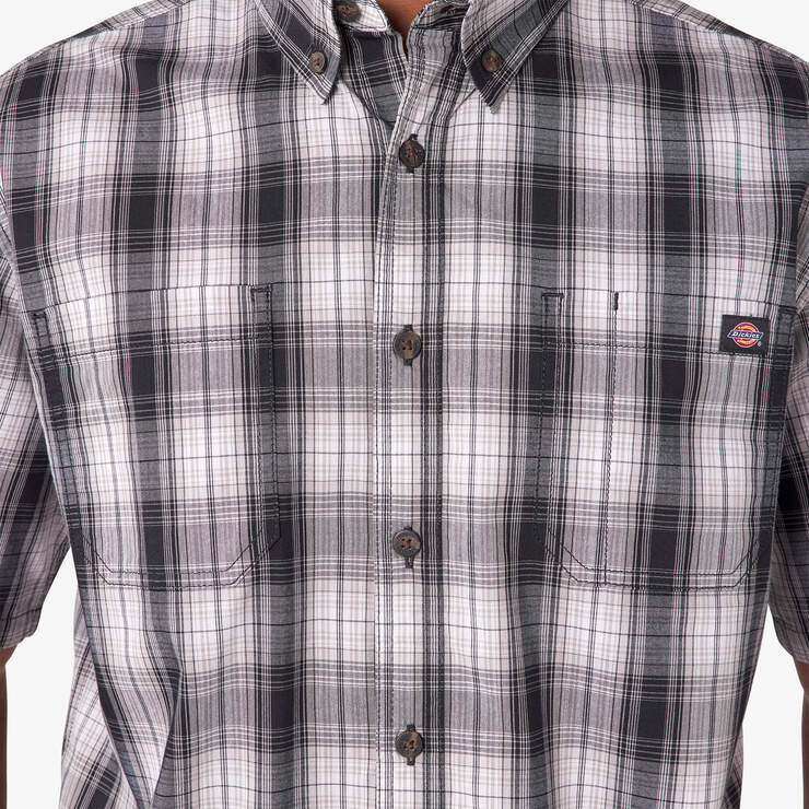 Short Sleeve Woven Shirt - Black/Alloy Plaid (KPY) image number 13