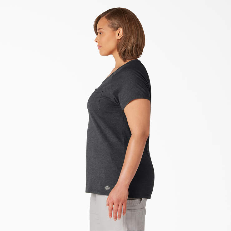 Women's Plus Cooling Short Sleeve Pocket T-Shirt - Black (KBK) image number 3