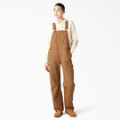 Women&#39;s Relaxed Fit Bib Overalls - Rinsed Brown Duck &#40;RBD&#41;