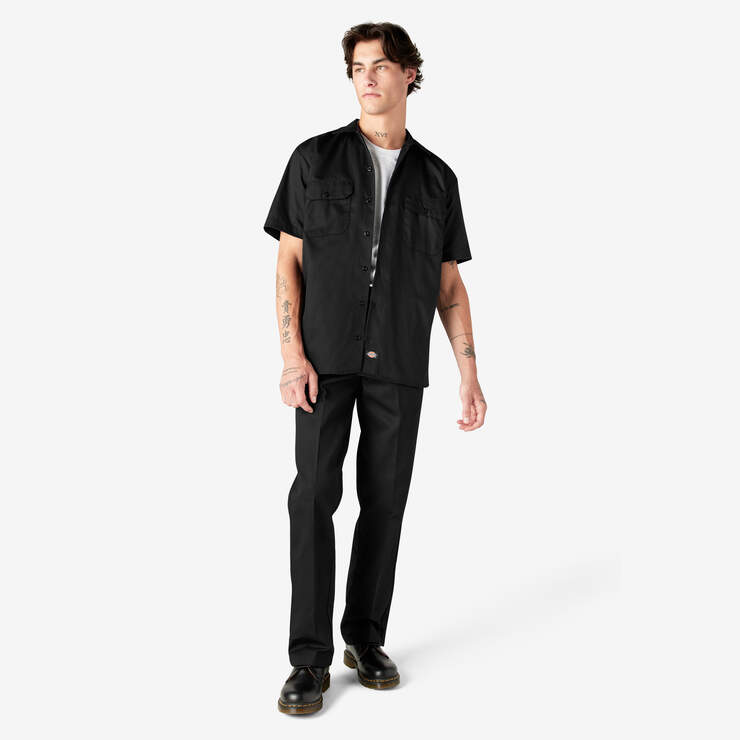 Short Sleeve Work Shirt - Black (BK) image number 9