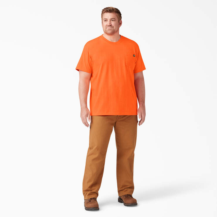 Heavyweight Neon Short Sleeve Pocket T-Shirt - Bright Orange (BOD) image number 8
