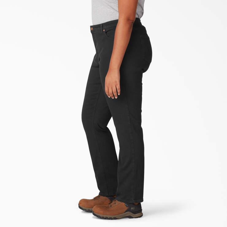 Women's Plus Perfect Shape Straight Fit Jeans - Rinsed Black (RBK) image number 3