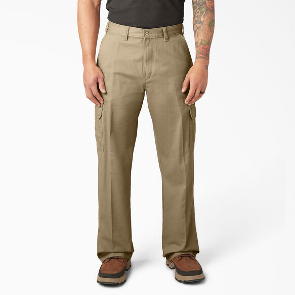 Khaki Loose Fit Cargo Pants For Men | Dickies