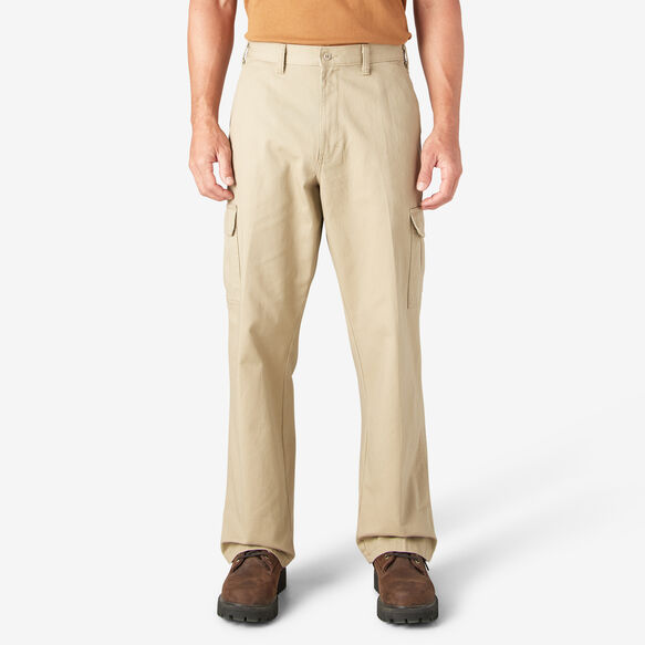 Khaki Loose Fit Cargo Pants For Men | Dickies
