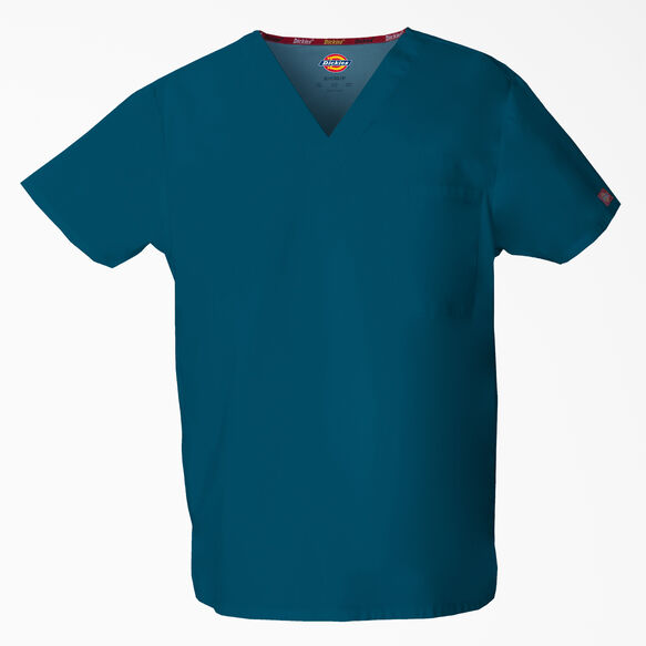 Unisex EDS Signature V-Neck Scrub Top - Caribbean Blue &#40;CRB&#41;