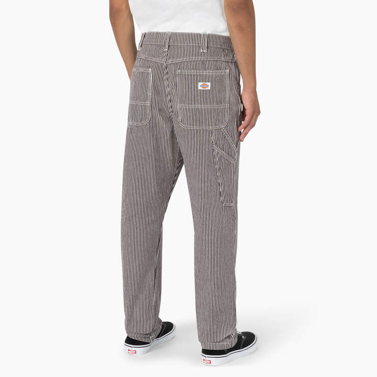 Garyville Regular Fit Hickory Stripe Carpenter Pants - Ecru/Brown (EUB) image number 4