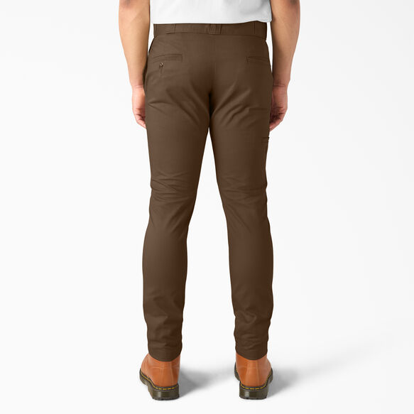 Skinny Fit Straight Leg Double Knee Work Pants - Timber Brown &#40;TB&#41;